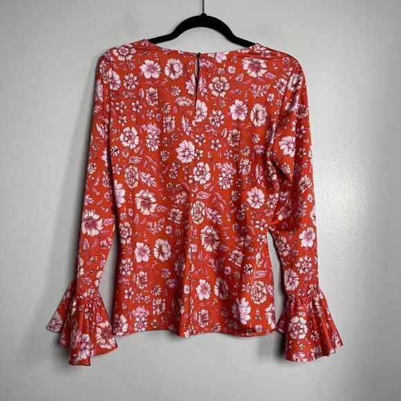 J.CREW Winter Garden Top in Poppy Fields Medium Red Pink NEW Floral Flower BM928 - Picture 9 of 11